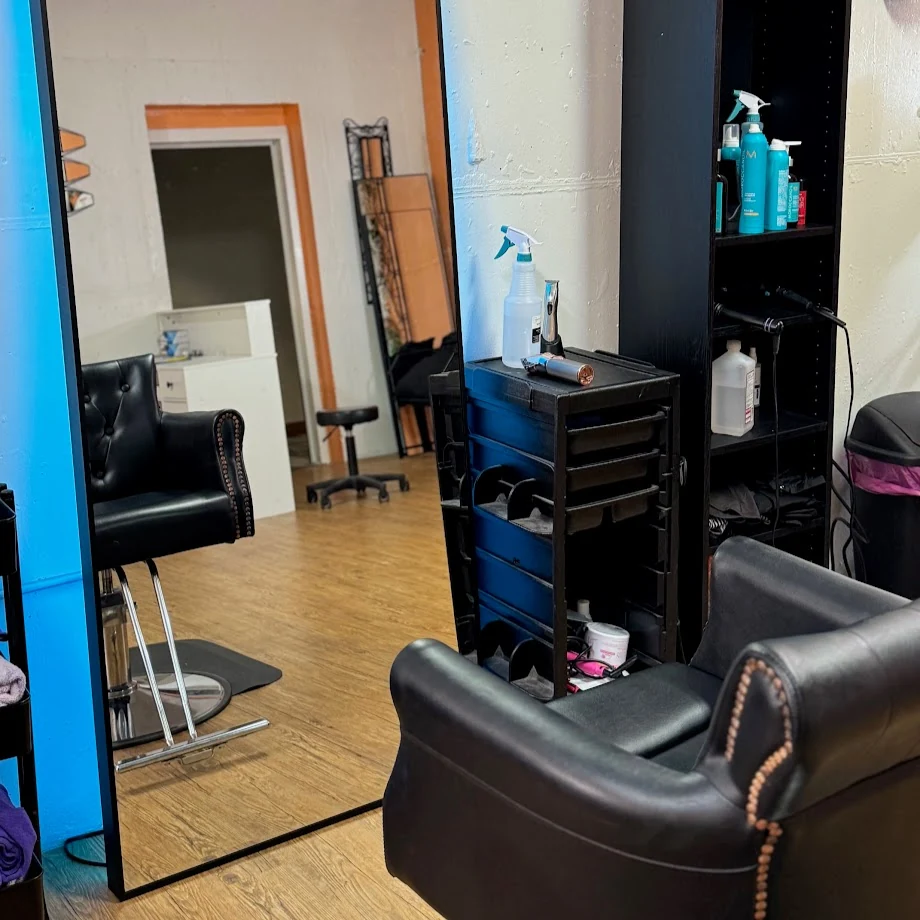 Stylist station at at The Vault Salon